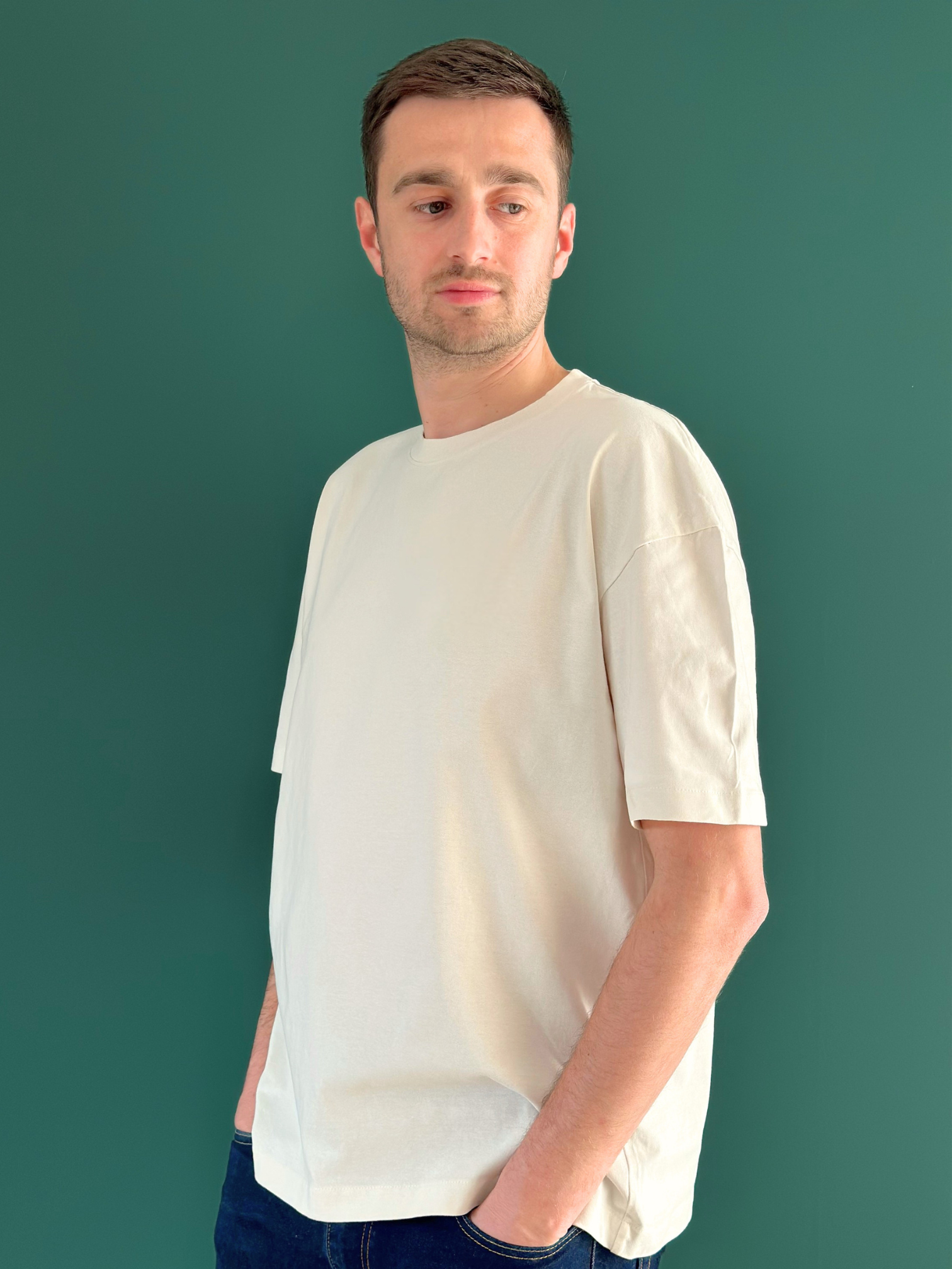T-Shirt Oversize Premium unisexe – 100% Coton Bio (220g/m²) BEIGE