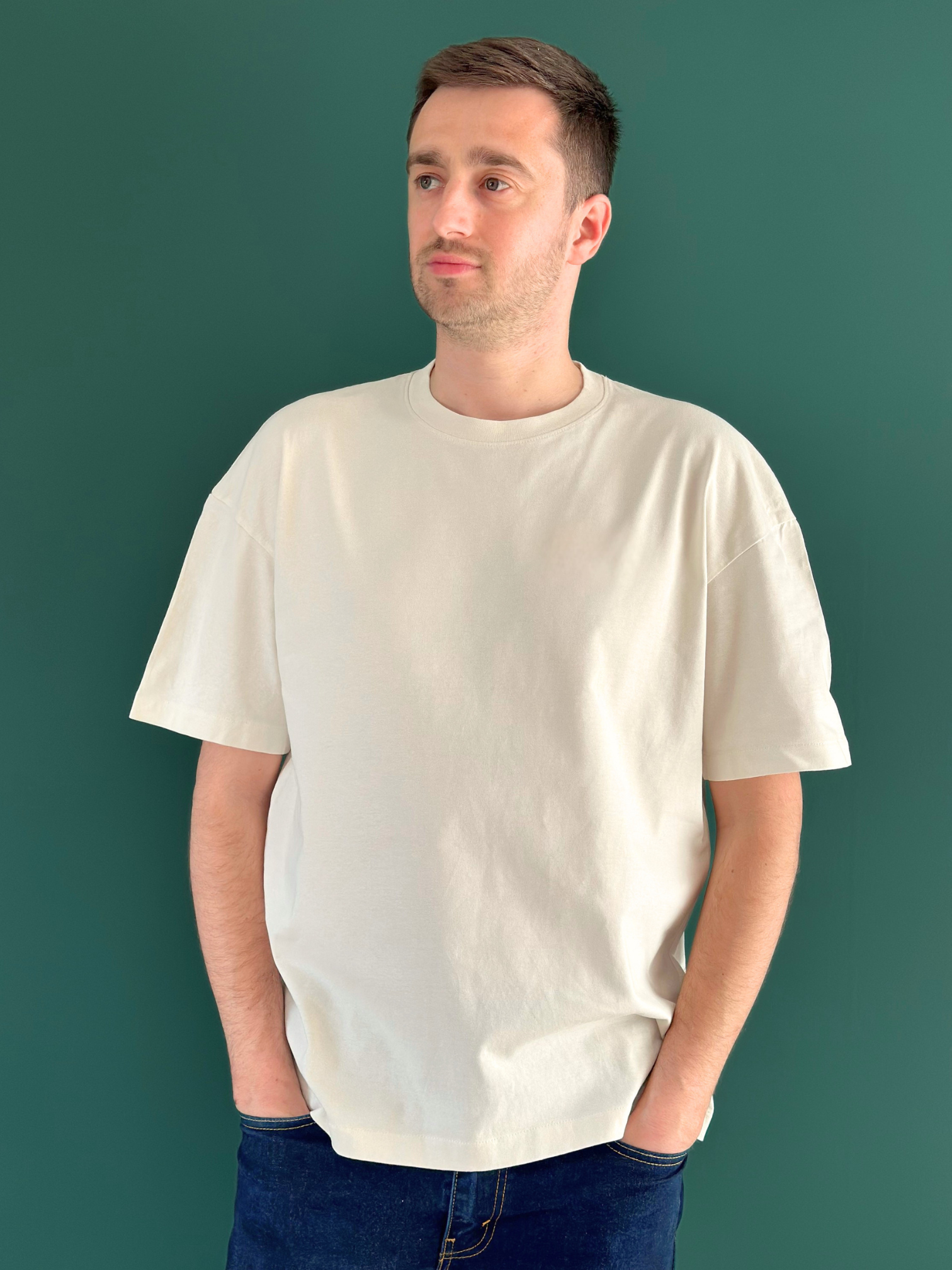 T-Shirt Oversize Premium unisexe – 100% Coton Bio (220g/m²) BEIGE