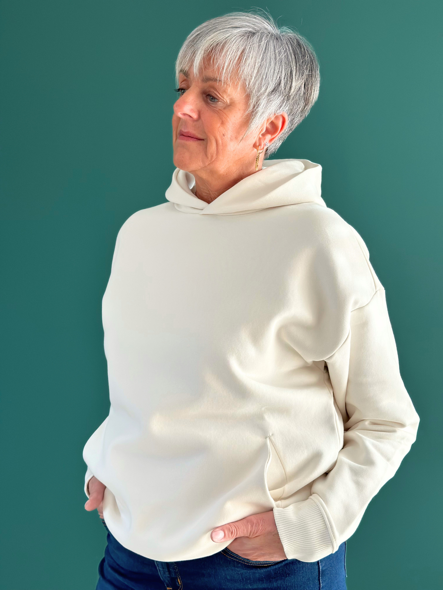 Hoodie Oversize "The Minimalist" – Molleton Premium (300g/m²) BEIGE