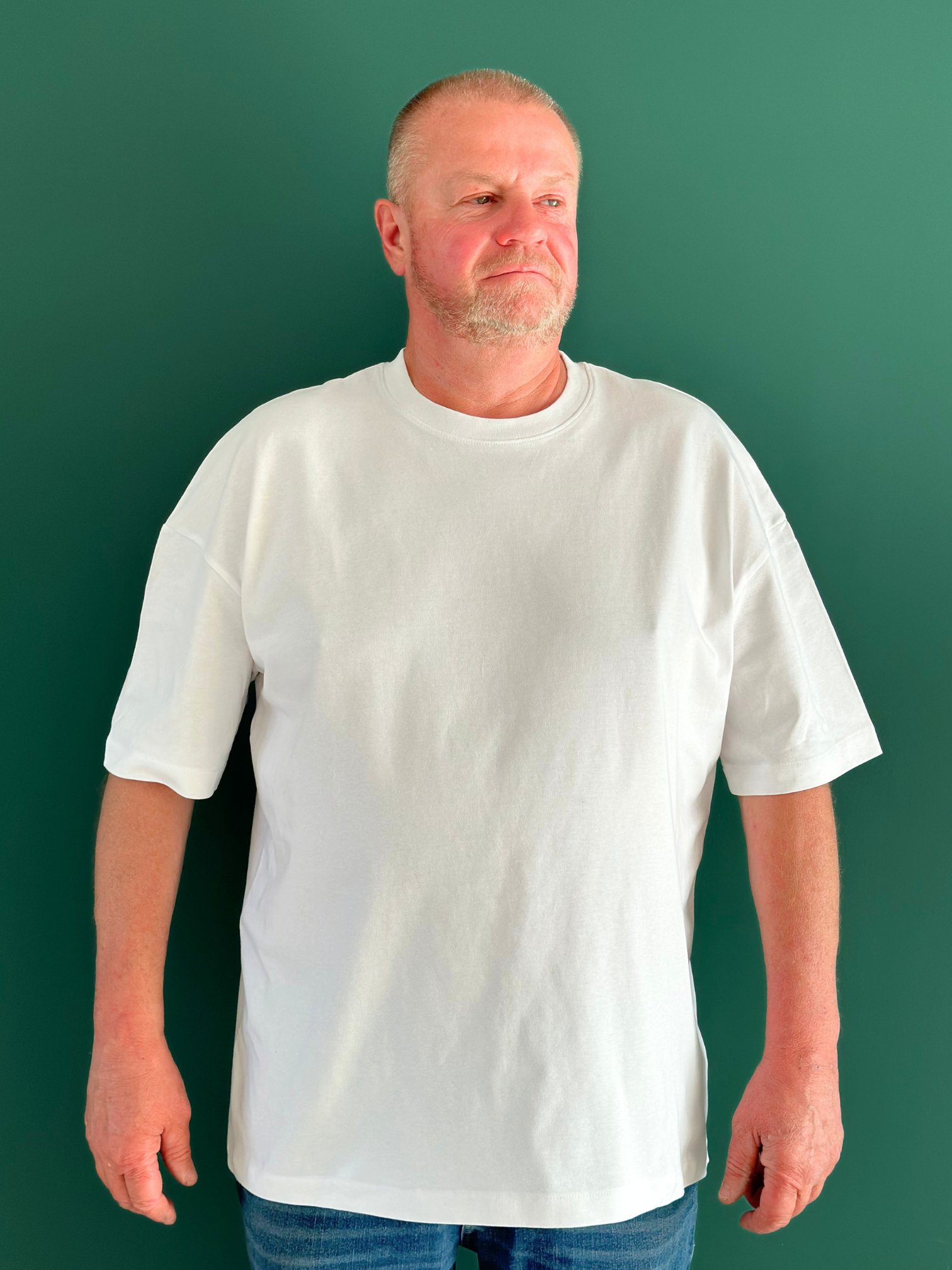 T-Shirt Oversize Premium unisexe – 100% Coton Bio (220g/m²) BLANC
